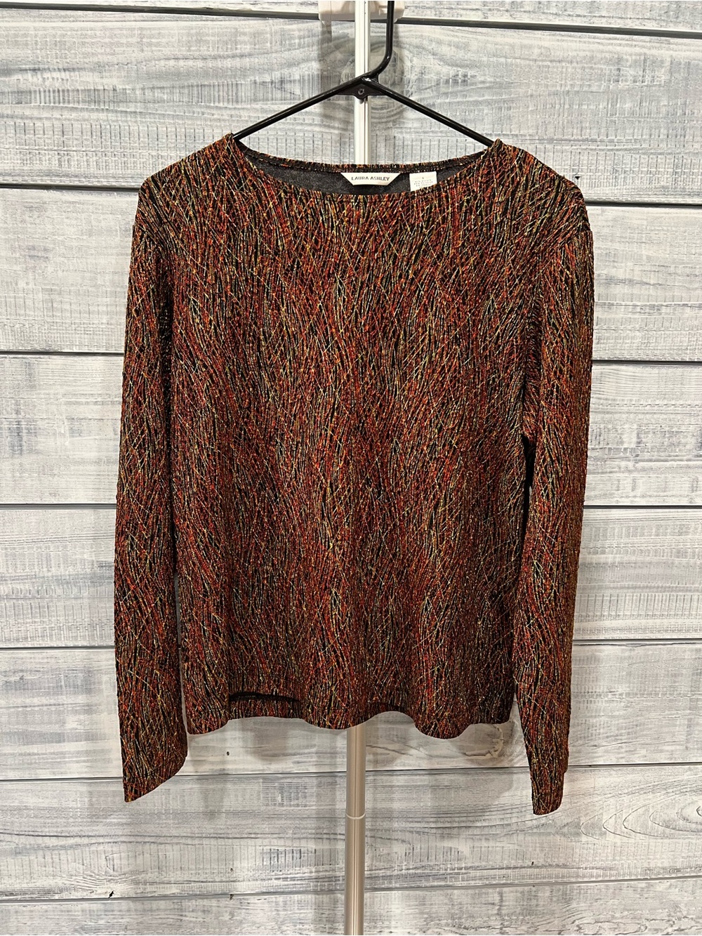 Laura Ashley Rust Multi-Color Long Sleeve Top